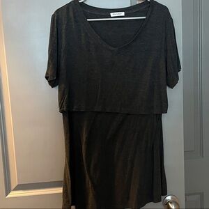 Bearsland Dark Gray V-Neck Nursing Top